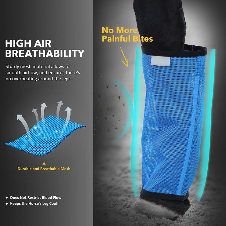 Horse Tied Leg Anti-mosquito And Anti-fly Breathable Mesh Fly Boots