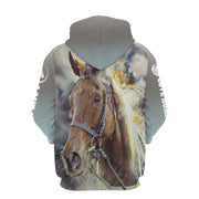 European And American Style Horse Series 3D Digital Printing Hooded Sweater
