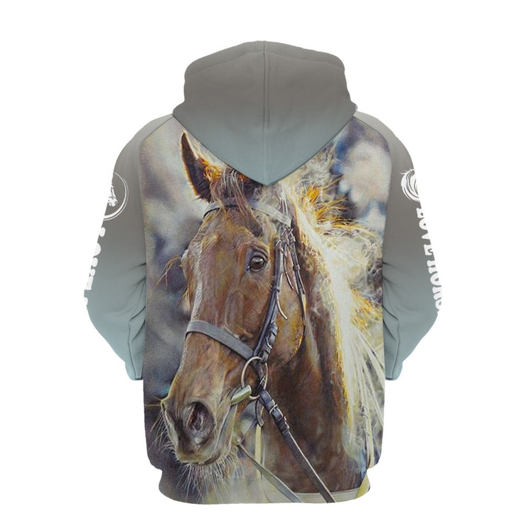 European And American Style Horse Series 3D Digital Printing Hooded Sweater