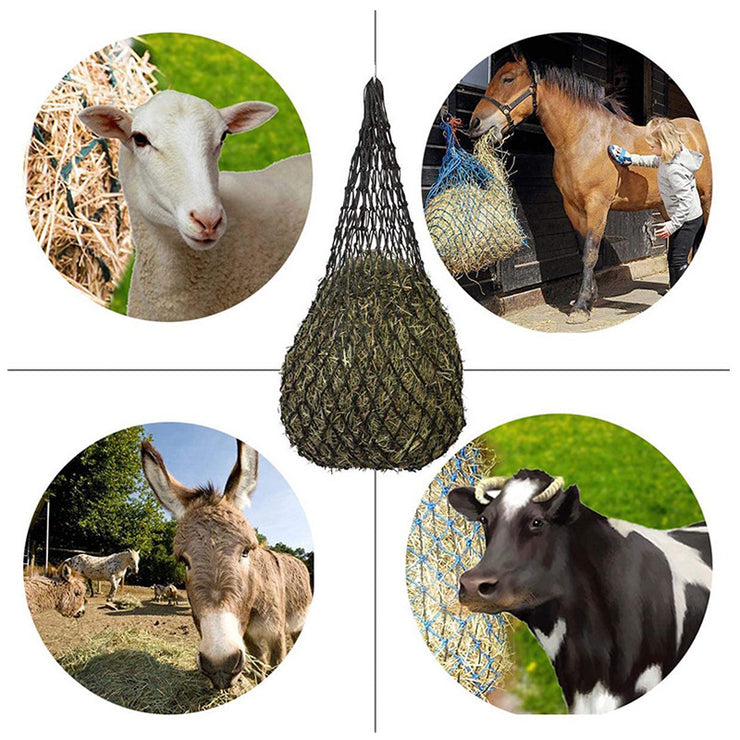 Horse Hay Feed Net Bag Hay Bags Forage Net Pocket