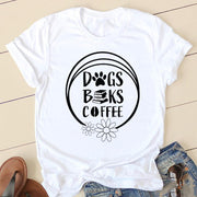 Horse Head Riding Simple Pattern Round Neck Printed White T-shirt