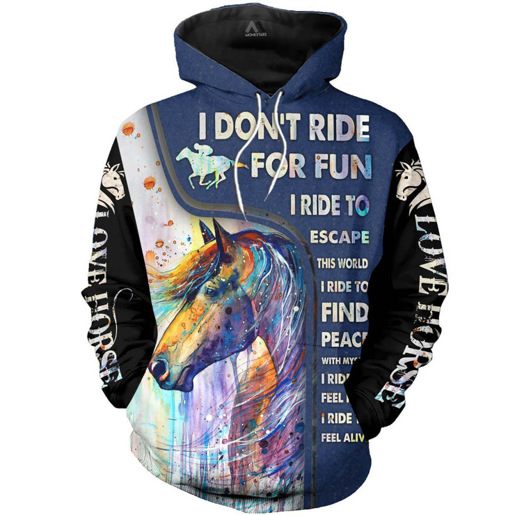 European And American Style Horse Series 3D Digital Printing Hooded Sweater