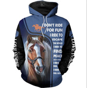 European And American Style Horse Series 3D Digital Printing Hooded Sweater