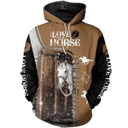 European And American Style Horse Series 3D Digital Printing Hooded Sweater