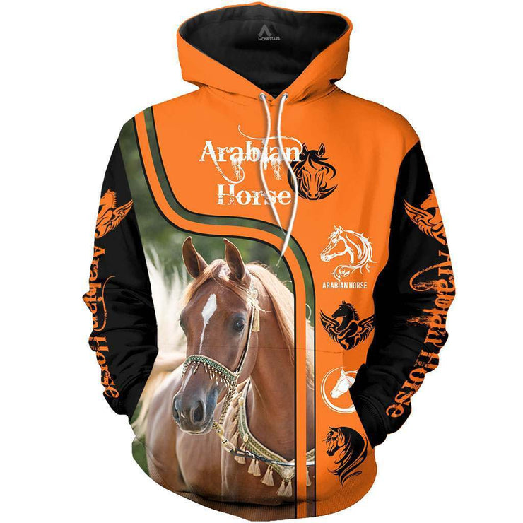 European And American Style Horse Series 3D Digital Printing Hooded Sweater