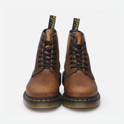 Coffee Crazy Horse Leather High Top Couple Lace Up Outdoor Boots