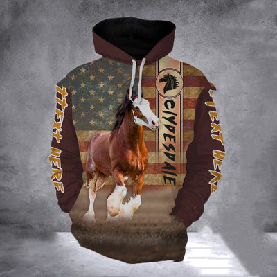 European And American Style Horse Series 3D Digital Printing Hooded Sweater